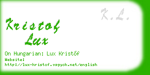 kristof lux business card
