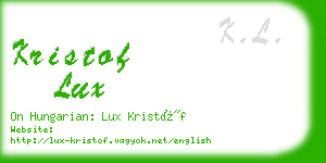 kristof lux business card